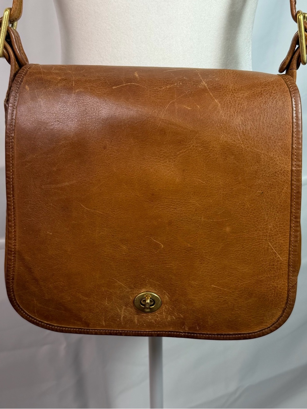 VTG Coach Stewardess Bag 9525 British Tan Leather Crossbody Project Rehab TLC